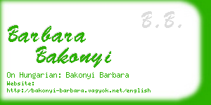 barbara bakonyi business card